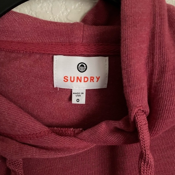 Sundry Pullover Hoodie Knit Kangaroo Pocket Sweatshirt XS 0-2 - Picture 6 of 10